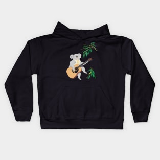 Koala Playing Guitar Kids Hoodie